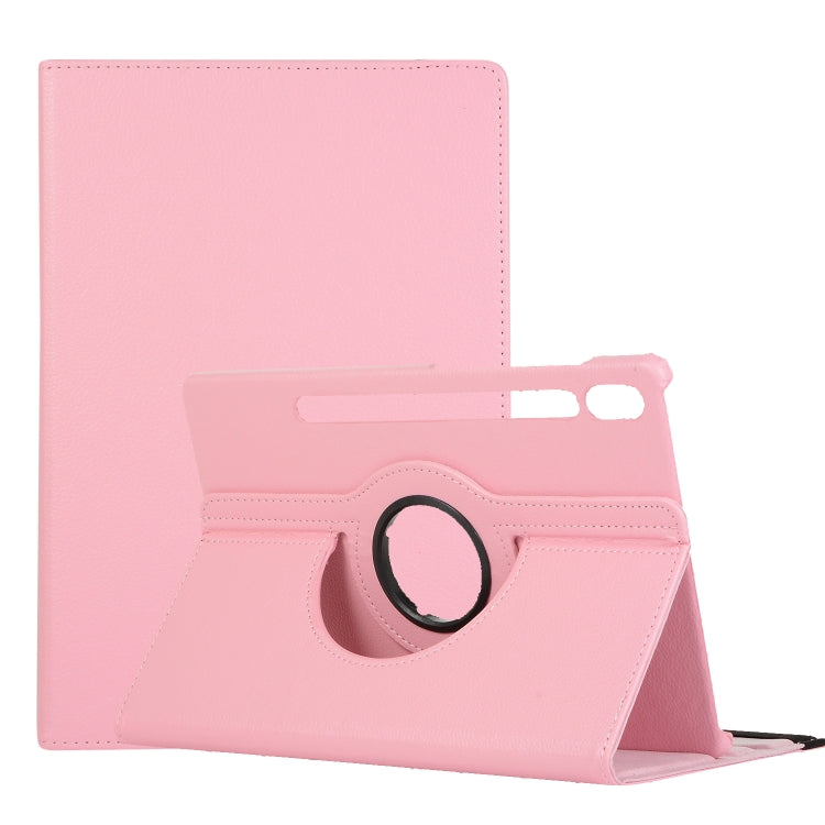 Litchi Texture Horizontal Flip 360 Degrees Rotation Leather Case with Holder, For Samsung Galaxy Tab S7 FE T730