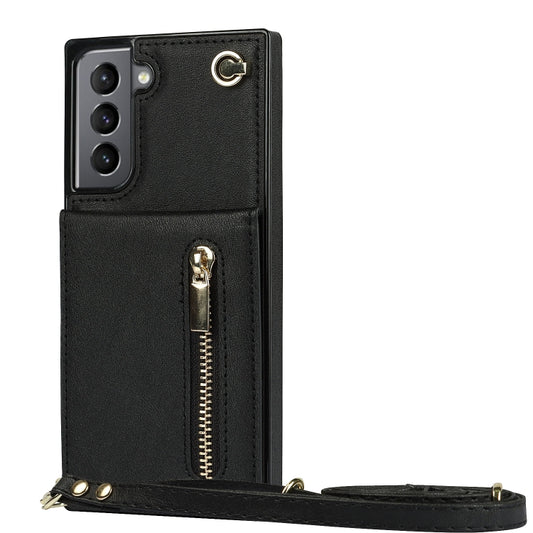 Cross-body Zipper Square TPU+PU Back Cover Case with Holder & Card Slots & Wallet & Strap, For Samsung Galaxy S21 5G, For Samsung Galaxy S21+ 5G, For Samsung Galaxy S21 Ultra 5G, For Samsung Galaxy S20, For Samsung Galaxy S20+                          ...
