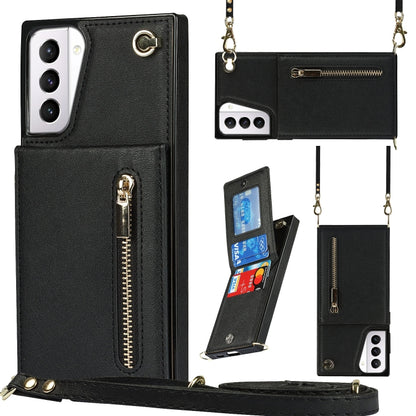 Cross-body Zipper Square TPU+PU Back Cover Case with Holder & Card Slots & Wallet & Strap, For Samsung Galaxy S21 5G, For Samsung Galaxy S21+ 5G, For Samsung Galaxy S21 Ultra 5G, For Samsung Galaxy S20, For Samsung Galaxy S20+                          ...