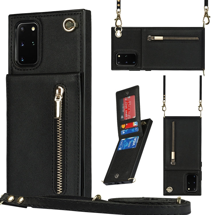 Cross-body Zipper Square TPU+PU Back Cover Case with Holder & Card Slots & Wallet & Strap, For Samsung Galaxy S21 5G, For Samsung Galaxy S21+ 5G, For Samsung Galaxy S21 Ultra 5G, For Samsung Galaxy S20, For Samsung Galaxy S20+                          ...