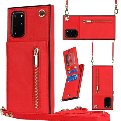 Cross-body Zipper Square TPU+PU Back Cover Case with Holder & Card Slots & Wallet & Strap, For Samsung Galaxy S21 5G, For Samsung Galaxy S21+ 5G, For Samsung Galaxy S21 Ultra 5G, For Samsung Galaxy S20, For Samsung Galaxy S20+                          ...