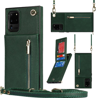Cross-body Zipper Square TPU+PU Back Cover Case with Holder & Card Slots & Wallet & Strap, For Samsung Galaxy S21 5G, For Samsung Galaxy S21+ 5G, For Samsung Galaxy S21 Ultra 5G, For Samsung Galaxy S20, For Samsung Galaxy S20+                          ...