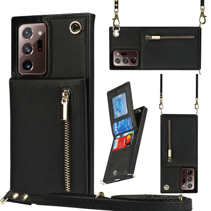 Cross-body Zipper Square TPU+PU Back Cover Case with Holder & Card Slots & Wallet & Strap, For Samsung Galaxy S21 5G, For Samsung Galaxy S21+ 5G, For Samsung Galaxy S21 Ultra 5G, For Samsung Galaxy S20, For Samsung Galaxy S20+                          ...