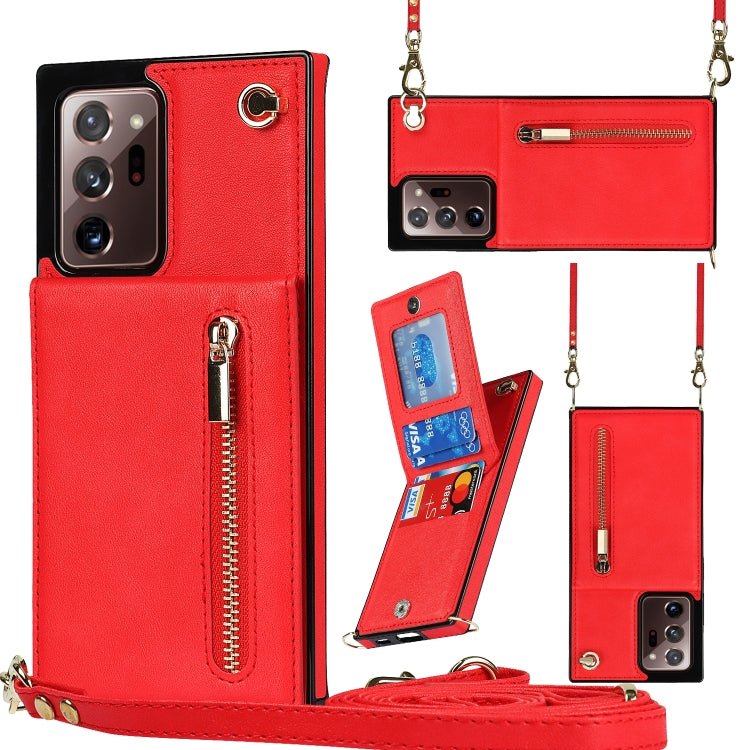 Cross-body Zipper Square TPU+PU Back Cover Case with Holder & Card Slots & Wallet & Strap, For Samsung Galaxy S21 5G, For Samsung Galaxy S21+ 5G, For Samsung Galaxy S21 Ultra 5G, For Samsung Galaxy S20, For Samsung Galaxy S20+                          ...