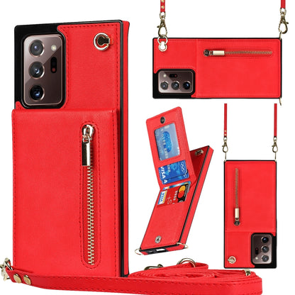Cross-body Zipper Square TPU+PU Back Cover Case with Holder & Card Slots & Wallet & Strap, For Samsung Galaxy S21 5G, For Samsung Galaxy S21+ 5G, For Samsung Galaxy S21 Ultra 5G, For Samsung Galaxy S20, For Samsung Galaxy S20+                          ...
