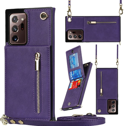 Cross-body Zipper Square TPU+PU Back Cover Case with Holder & Card Slots & Wallet & Strap, For Samsung Galaxy S21 5G, For Samsung Galaxy S21+ 5G, For Samsung Galaxy S21 Ultra 5G, For Samsung Galaxy S20, For Samsung Galaxy S20+                          ...