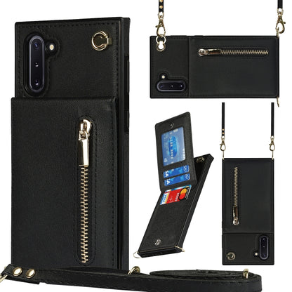 Cross-body Zipper Square TPU+PU Back Cover Case with Holder & Card Slots & Wallet & Strap, For Samsung Galaxy S21 5G, For Samsung Galaxy S21+ 5G, For Samsung Galaxy S21 Ultra 5G, For Samsung Galaxy S20, For Samsung Galaxy S20+                          ...