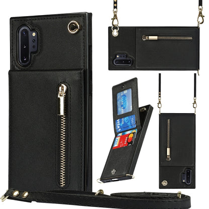 Cross-body Zipper Square TPU+PU Back Cover Case with Holder & Card Slots & Wallet & Strap, For Samsung Galaxy Note10+, For Samsung Galaxy S10, For Samsung Galaxy S10 Plus, For Samsung Galaxy S10e, For Samsung Galaxy S9, For Samsung Galaxy S9 Plus      ...