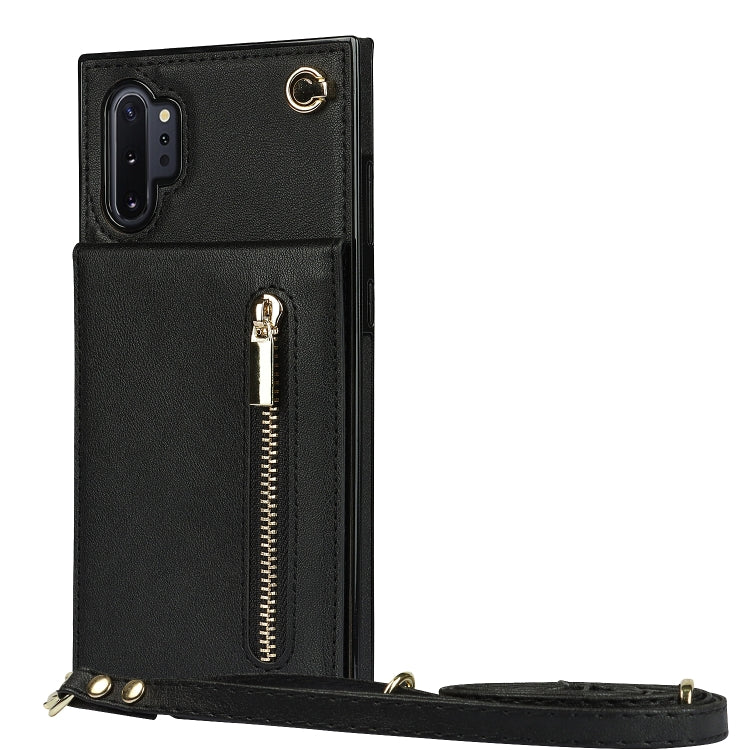 Cross-body Zipper Square TPU+PU Back Cover Case with Holder & Card Slots & Wallet & Strap, For Samsung Galaxy Note10+, For Samsung Galaxy S10, For Samsung Galaxy S10 Plus, For Samsung Galaxy S10e, For Samsung Galaxy S9, For Samsung Galaxy S9 Plus      ...