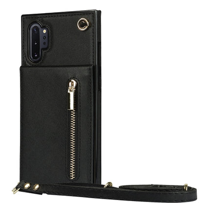 Cross-body Zipper Square TPU+PU Back Cover Case with Holder & Card Slots & Wallet & Strap, For Samsung Galaxy Note10+, For Samsung Galaxy S10, For Samsung Galaxy S10 Plus, For Samsung Galaxy S10e, For Samsung Galaxy S9, For Samsung Galaxy S9 Plus      ...