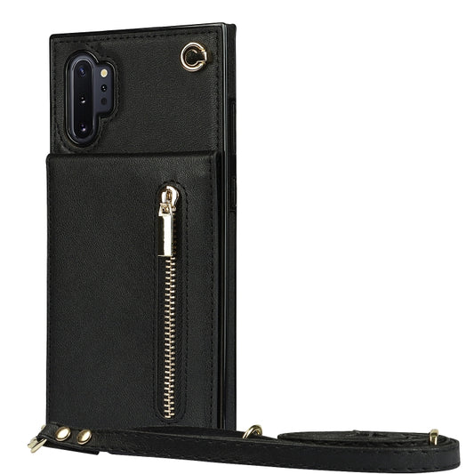 Cross-body Zipper Square TPU+PU Back Cover Case with Holder & Card Slots & Wallet & Strap, For Samsung Galaxy Note10+, For Samsung Galaxy S10, For Samsung Galaxy S10 Plus, For Samsung Galaxy S10e, For Samsung Galaxy S9, For Samsung Galaxy S9 Plus      ...