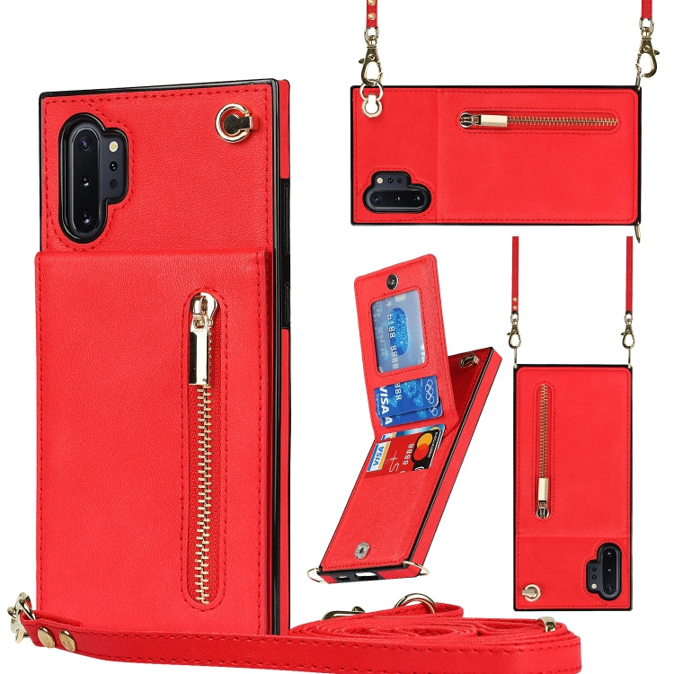 Cross-body Zipper Square TPU+PU Back Cover Case with Holder & Card Slots & Wallet & Strap, For Samsung Galaxy Note10+, For Samsung Galaxy S10, For Samsung Galaxy S10 Plus, For Samsung Galaxy S10e, For Samsung Galaxy S9, For Samsung Galaxy S9 Plus      ...