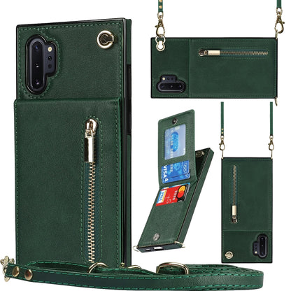 Cross-body Zipper Square TPU+PU Back Cover Case with Holder & Card Slots & Wallet & Strap, For Samsung Galaxy Note10+, For Samsung Galaxy S10, For Samsung Galaxy S10 Plus, For Samsung Galaxy S10e, For Samsung Galaxy S9, For Samsung Galaxy S9 Plus      ...