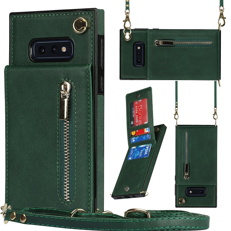 Cross-body Zipper Square TPU+PU Back Cover Case with Holder & Card Slots & Wallet & Strap, For Samsung Galaxy Note10+, For Samsung Galaxy S10, For Samsung Galaxy S10 Plus, For Samsung Galaxy S10e, For Samsung Galaxy S9, For Samsung Galaxy S9 Plus      ...
