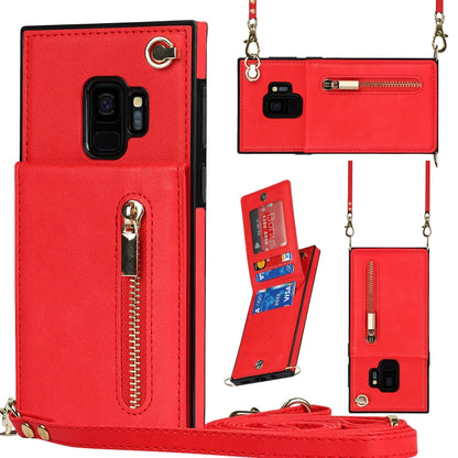 Cross-body Zipper Square TPU+PU Back Cover Case with Holder & Card Slots & Wallet & Strap, For Samsung Galaxy Note10+, For Samsung Galaxy S10, For Samsung Galaxy S10 Plus, For Samsung Galaxy S10e, For Samsung Galaxy S9, For Samsung Galaxy S9 Plus      ...