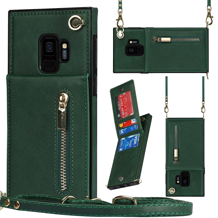Cross-body Zipper Square TPU+PU Back Cover Case with Holder & Card Slots & Wallet & Strap, For Samsung Galaxy Note10+, For Samsung Galaxy S10, For Samsung Galaxy S10 Plus, For Samsung Galaxy S10e, For Samsung Galaxy S9, For Samsung Galaxy S9 Plus      ...