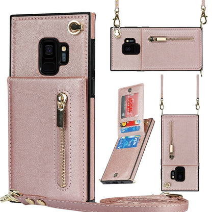 Cross-body Zipper Square TPU+PU Back Cover Case with Holder & Card Slots & Wallet & Strap, For Samsung Galaxy Note10+, For Samsung Galaxy S10, For Samsung Galaxy S10 Plus, For Samsung Galaxy S10e, For Samsung Galaxy S9, For Samsung Galaxy S9 Plus      ...