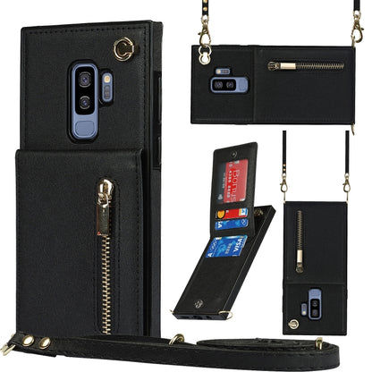 Cross-body Zipper Square TPU+PU Back Cover Case with Holder & Card Slots & Wallet & Strap, For Samsung Galaxy Note10+, For Samsung Galaxy S10, For Samsung Galaxy S10 Plus, For Samsung Galaxy S10e, For Samsung Galaxy S9, For Samsung Galaxy S9 Plus      ...