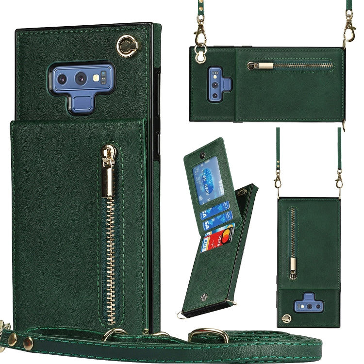 Cross-body Zipper Square TPU+PU Back Cover Case with Holder & Card Slots & Wallet & Strap, For Samsung Galaxy Note10+, For Samsung Galaxy S10, For Samsung Galaxy S10 Plus, For Samsung Galaxy S10e, For Samsung Galaxy S9, For Samsung Galaxy S9 Plus      ...