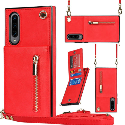 Cross-body Zipper Square TPU+PU Back Cover Case with Holder & Card Slots & Wallet & Strap, For Samsung Galaxy Note10+, For Samsung Galaxy S10, For Samsung Galaxy S10 Plus, For Samsung Galaxy S10e, For Samsung Galaxy S9, For Samsung Galaxy S9 Plus      ...
