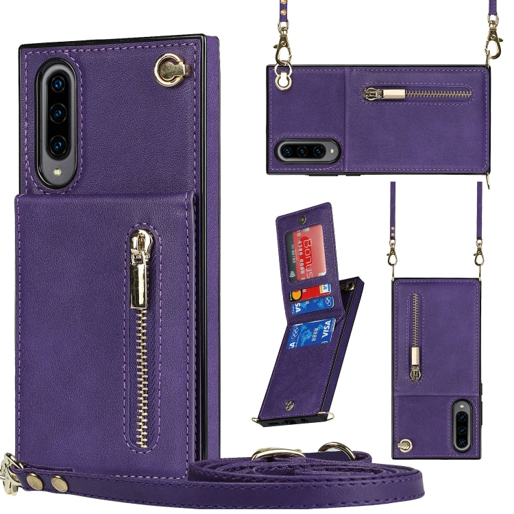 Cross-body Zipper Square TPU+PU Back Cover Case with Holder & Card Slots & Wallet & Strap, For Samsung Galaxy Note10+, For Samsung Galaxy S10, For Samsung Galaxy S10 Plus, For Samsung Galaxy S10e, For Samsung Galaxy S9, For Samsung Galaxy S9 Plus      ...