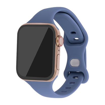 Slimming 8-buckle Silicone Replacement Strap Watchband, For Apple Watch Series 7  41mm / & 6 & SE & 5 & 4 40mm, For Apple Watch Series  7  45mm / & 6 & SE & 5 & 4 44mm