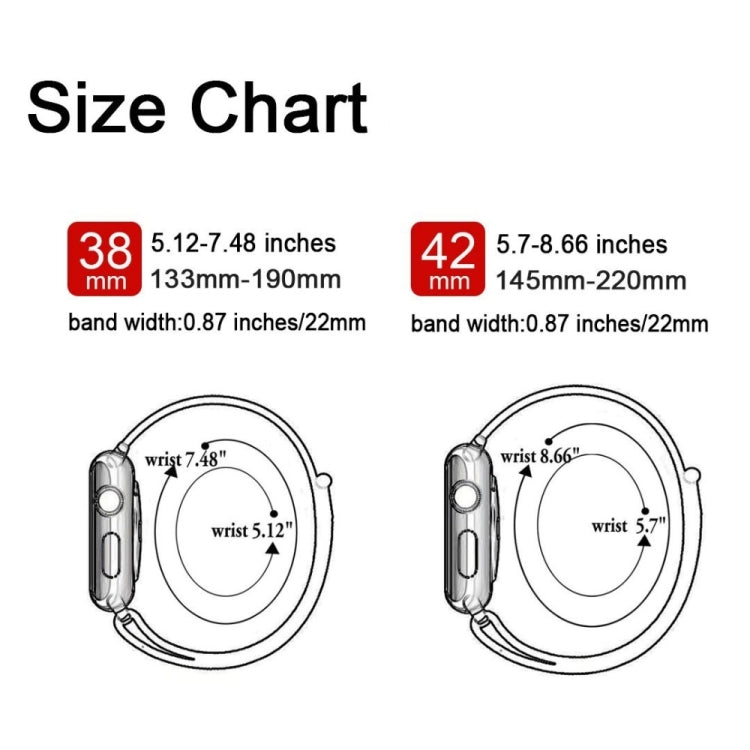 Color Matching Nylon Watchband, For Apple Watch Series 7 45mm / 6 & SE & 5 & 4 44mm / 3 & 2 & 1 42mm, For Apple Watch Ultra 49mm / Series 8&7 45mm / SE 2&6&SE&5&4 44mm / 3&2&1 42mm