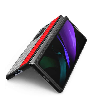 Carbon Fiber Texture Color Matching Protective Case, For Samsung Galaxy Z Fold2 5G