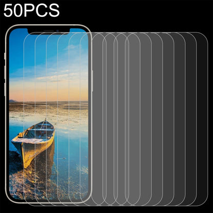 For iPhone 17e / 16e / 13 / 13 Pro 50pcs 0.26mm 9H 2.5D Tempered Glass Film, For iPhone 13 mini (50pcs), For  iPhone 17e / 16e / 13 / 13 Pro (50pcs), For iPhone 13 Pro Max (50pcs)