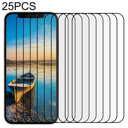 For iPhone 17e / 16e / 13 / 13 Pro 25pcs Full Glue Full Screen Tempered Glass Film, For iPhone 13 mini (25pcs), For iPhone 17e / 16e / 13 / 13 Pro  (25pcs), For iPhone 13 Pro Max (25pcs)