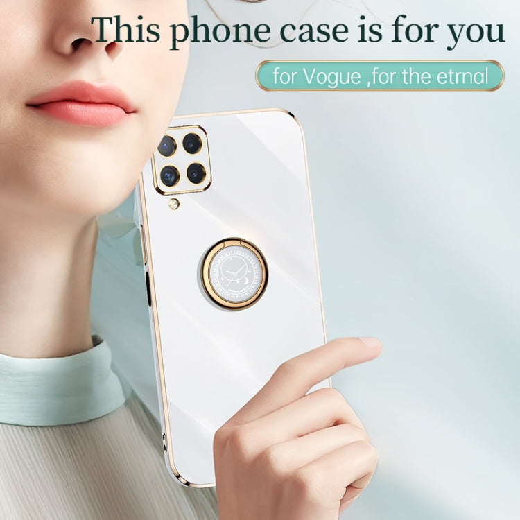 XINLI Straight Edge 6D Electroplate TPU Phone Case with Ring Holder, For Samsung Galaxy A22 4G, For Samsung Galaxy A52 5G, For Samsung Galaxy A72 5G, For Samsung Galaxy A82 5G