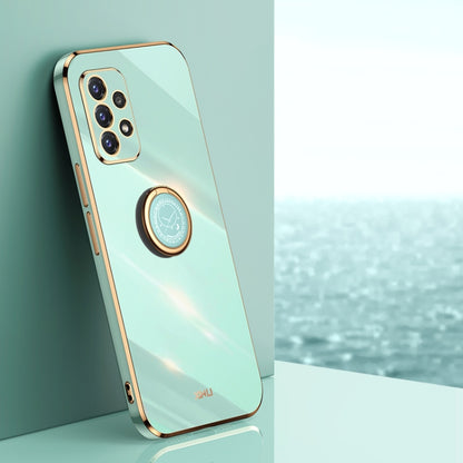 XINLI Straight Edge 6D Electroplate TPU Phone Case with Ring Holder, For Samsung Galaxy A22 4G, For Samsung Galaxy A52 5G, For Samsung Galaxy A72 5G, For Samsung Galaxy A82 5G