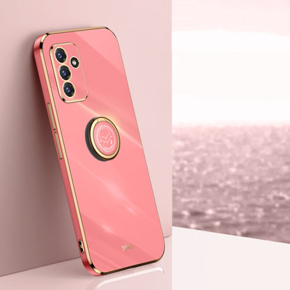 XINLI Straight Edge 6D Electroplate TPU Phone Case with Ring Holder, For Samsung Galaxy A22 4G, For Samsung Galaxy A52 5G, For Samsung Galaxy A72 5G, For Samsung Galaxy A82 5G