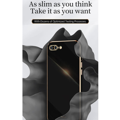 XINLI Straight Edge 6D Electroplate TPU Phone Case with Ring Holder, For iPhone 6 / 6s, For iPhone 6 Plus / 6s Plus, For iPhone 8 Plus / 7 Plus, For iPhone SE 2022 / SE 2020 / 8 / 7, For iPhone 11, For iPhone 11 Pro