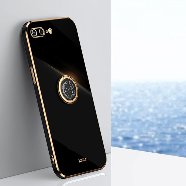 XINLI Straight Edge 6D Electroplate TPU Phone Case with Ring Holder, For iPhone 6 / 6s, For iPhone 6 Plus / 6s Plus, For iPhone 8 Plus / 7 Plus, For iPhone SE 2022 / SE 2020 / 8 / 7, For iPhone 11, For iPhone 11 Pro