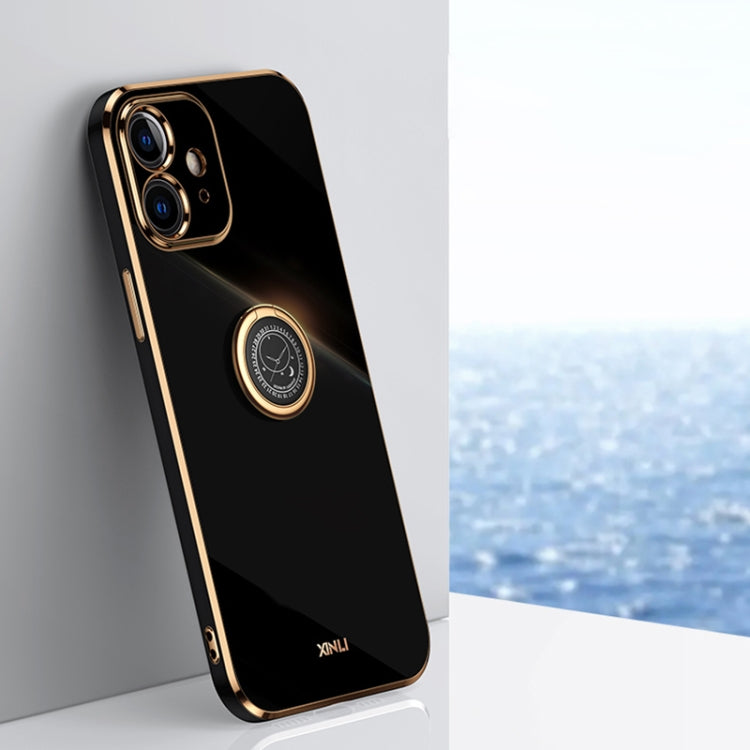 XINLI Straight Edge 6D Electroplate TPU Phone Case with Ring Holder, For iPhone 6 / 6s, For iPhone 6 Plus / 6s Plus, For iPhone 8 Plus / 7 Plus, For iPhone SE 2022 / SE 2020 / 8 / 7, For iPhone 11, For iPhone 11 Pro