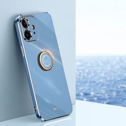 XINLI Straight Edge 6D Electroplate TPU Phone Case with Ring Holder, For iPhone 6 / 6s, For iPhone 6 Plus / 6s Plus, For iPhone 8 Plus / 7 Plus, For iPhone SE 2022 / SE 2020 / 8 / 7, For iPhone 11, For iPhone 11 Pro