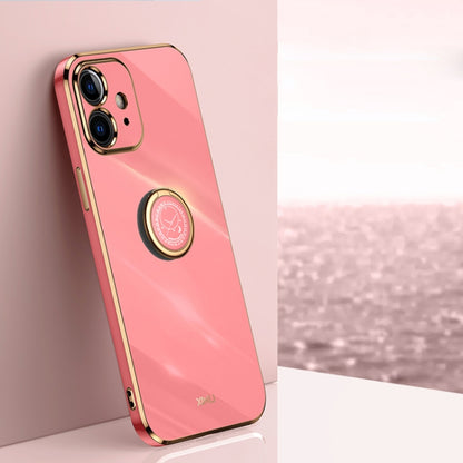 XINLI Straight Edge 6D Electroplate TPU Phone Case with Ring Holder, For iPhone 6 / 6s, For iPhone 6 Plus / 6s Plus, For iPhone 8 Plus / 7 Plus, For iPhone SE 2022 / SE 2020 / 8 / 7, For iPhone 11, For iPhone 11 Pro