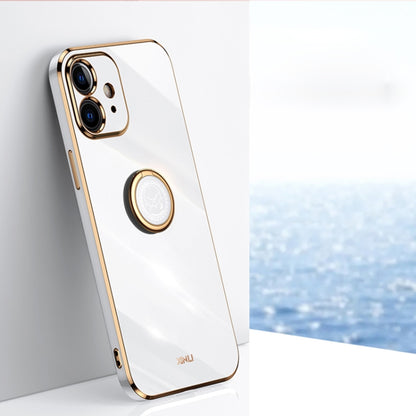 XINLI Straight Edge 6D Electroplate TPU Phone Case with Ring Holder, For iPhone 6 / 6s, For iPhone 6 Plus / 6s Plus, For iPhone 8 Plus / 7 Plus, For iPhone SE 2022 / SE 2020 / 8 / 7, For iPhone 11, For iPhone 11 Pro