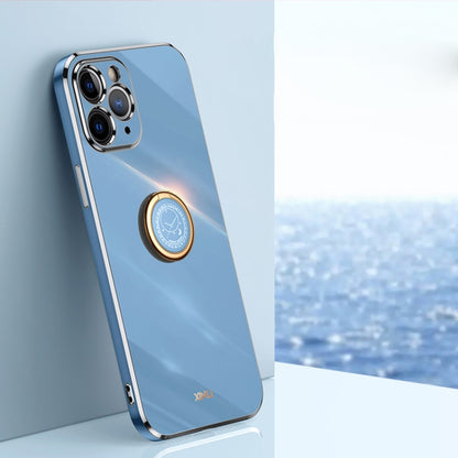 XINLI Straight Edge 6D Electroplate TPU Phone Case with Ring Holder, For iPhone 6 / 6s, For iPhone 6 Plus / 6s Plus, For iPhone 8 Plus / 7 Plus, For iPhone SE 2022 / SE 2020 / 8 / 7, For iPhone 11, For iPhone 11 Pro
