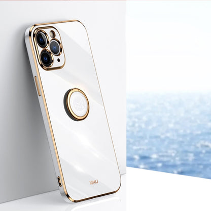 XINLI Straight Edge 6D Electroplate TPU Phone Case with Ring Holder, For iPhone 6 / 6s, For iPhone 6 Plus / 6s Plus, For iPhone 8 Plus / 7 Plus, For iPhone SE 2022 / SE 2020 / 8 / 7, For iPhone 11, For iPhone 11 Pro