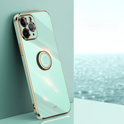 XINLI Straight Edge 6D Electroplate TPU Phone Case with Ring Holder, For iPhone 11 Pro Max, For iPhone 12, For iPhone 12 mini, For iPhone 12 Pro, For iPhone 12 Pro Max, For iPhone X