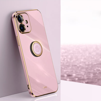 XINLI Straight Edge 6D Electroplate TPU Phone Case with Ring Holder, For iPhone 11 Pro Max, For iPhone 12, For iPhone 12 mini, For iPhone 12 Pro, For iPhone 12 Pro Max, For iPhone X