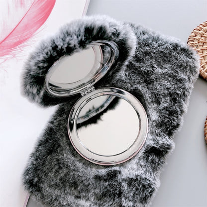 Plush Phone Protect Case with Mirror, For iPhone 11, For iPhone 11 Pro, For iPhone 11 Pro Max, For iPhone X / XS, For iPhone XR, For iPhone XS Max