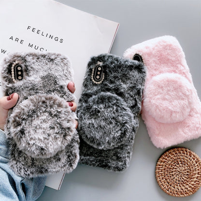 Plush Phone Protect Case with Mirror, For iPhone 11, For iPhone 11 Pro, For iPhone 11 Pro Max, For iPhone X / XS, For iPhone XR, For iPhone XS Max