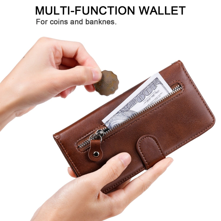 Fashion Calf Texture Zipper Horizontal Flip Leather Case with Stand & Card Slots & Wallet Function, For OnePlus Nord N200 5G, For OnePlus Nord CE 5G, For OPPO Realme 8 5G / Realme V13 5G, For OPPO Realme GT 5G, For vivo V21 5G / 4G                     ...