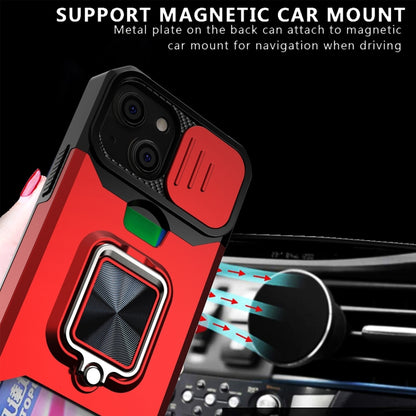 Sliding Camera Cover Design PC + TPU Shockproof Case with Ring Holder & Card Slot, For iPhone 13 mini, For iPhone 13, For iPhone 13 Pro, For iPhone XS / X, For iPhone XR, For iPhone 11 Pro