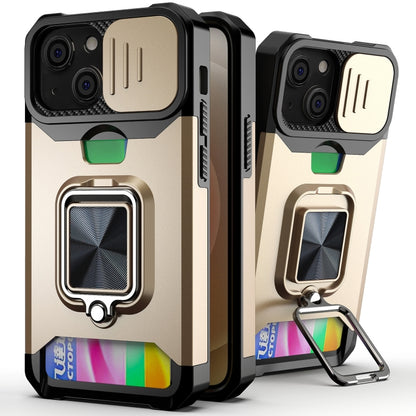 Sliding Camera Cover Design PC + TPU Shockproof Case with Ring Holder & Card Slot, For iPhone 13 mini, For iPhone 13, For iPhone 13 Pro, For iPhone XS / X, For iPhone XR, For iPhone 11 Pro