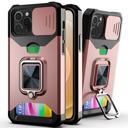 Sliding Camera Cover Design PC + TPU Shockproof Case with Ring Holder & Card Slot, For iPhone 11 Pro Max, For iPhone 12 / 12 Pro, For iPhone 12 Pro Max, For iPhone 13 Pro Max, For iPhone 11, For iPhone XS Max