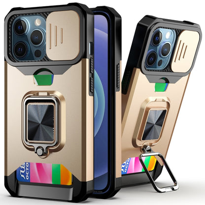 Sliding Camera Cover Design PC + TPU Shockproof Case with Ring Holder & Card Slot, For iPhone 11 Pro Max, For iPhone 12 / 12 Pro, For iPhone 12 Pro Max, For iPhone 13 Pro Max, For iPhone 11, For iPhone XS Max
